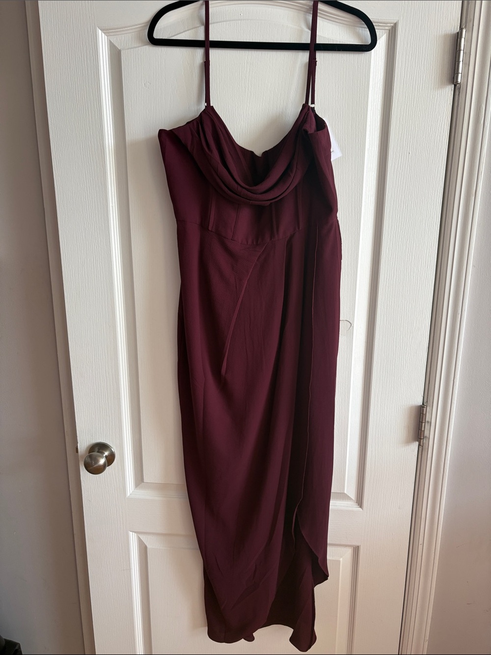 Showpo Burgundy Cowl Neck Maxi Dress